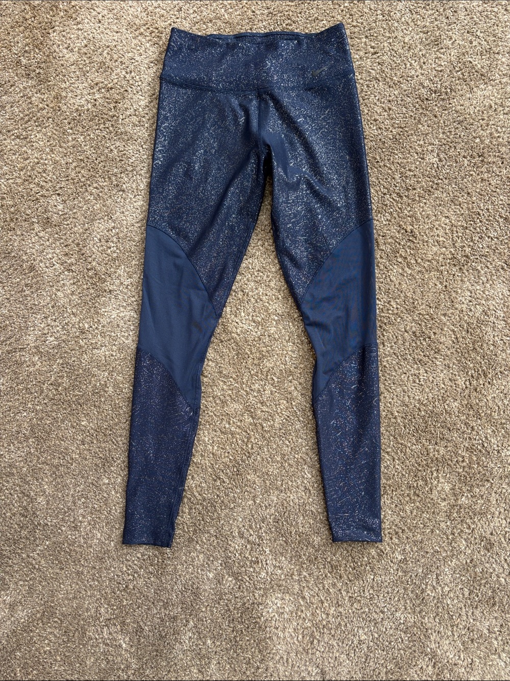 Nike Women's Shimmer Navy High-Waist Leggings